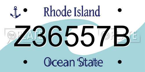 Z36557B Rhode Island License Plate