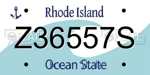 Z36557S Rhode Island License Plate