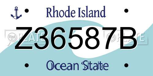 Z36587B Rhode Island License Plate