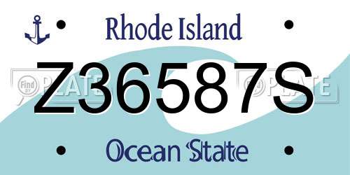 Z36587S Rhode Island License Plate