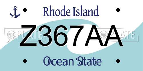 Z367AA Rhode Island License Plate