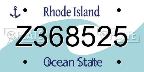 Z368525 Rhode Island License Plate