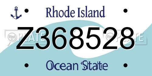 Z368528 Rhode Island License Plate