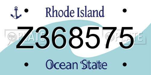 Z368575 Rhode Island License Plate