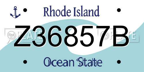 Z36857B Rhode Island License Plate