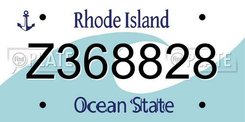 Z368828 Rhode Island License Plate