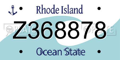 Z368878 Rhode Island License Plate