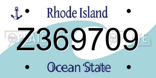 Z369709 Rhode Island License Plate