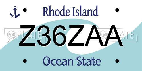 Z36ZAA Rhode Island License Plate