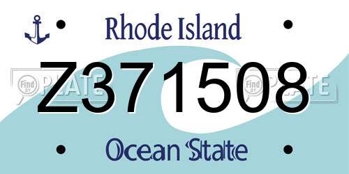 Z371508 Rhode Island License Plate