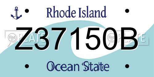 Z37150B Rhode Island License Plate