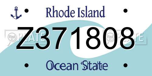 Z371808 Rhode Island License Plate