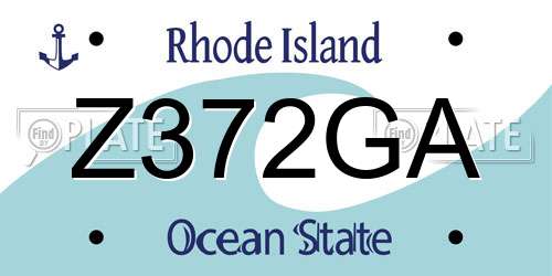 Z372GA Rhode Island License Plate