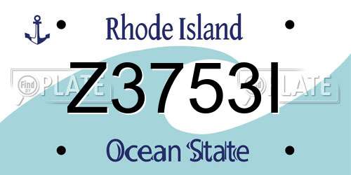 Z3753I Rhode Island License Plate