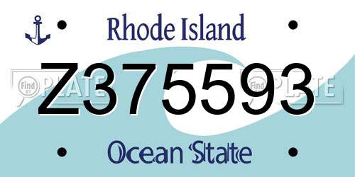 Z375593 Rhode Island License Plate