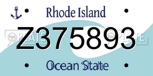 Z375893 Rhode Island License Plate