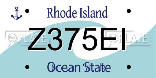 Z375EI Rhode Island License Plate