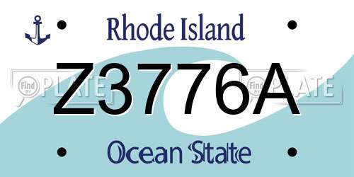 Z3776A Rhode Island License Plate