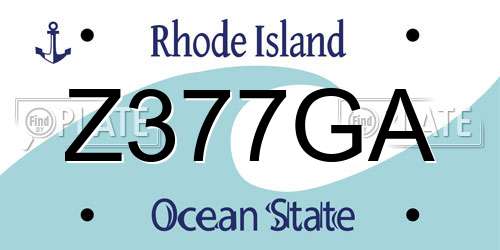 Z377GA Rhode Island License Plate