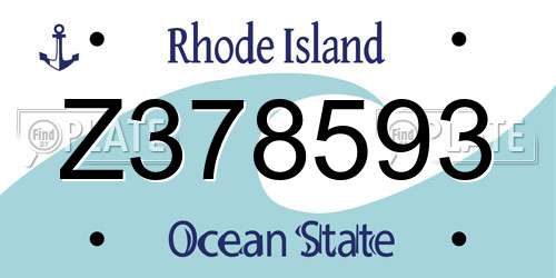 Z378593 Rhode Island License Plate