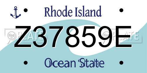 Z37859E Rhode Island License Plate