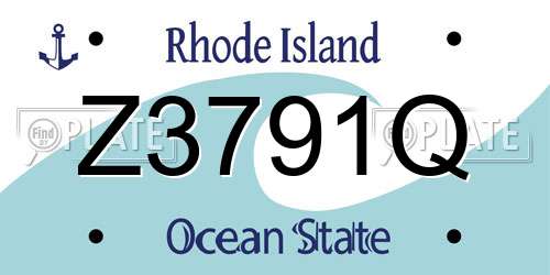 Z3791Q Rhode Island License Plate