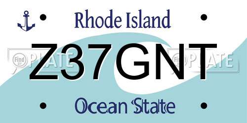 Z37GNT Rhode Island License Plate