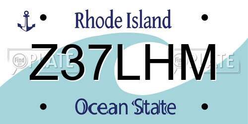 Z37LHM Rhode Island License Plate