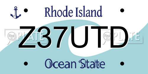Z37UTD Rhode Island License Plate