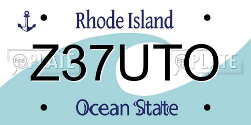Z37UTO Rhode Island License Plate