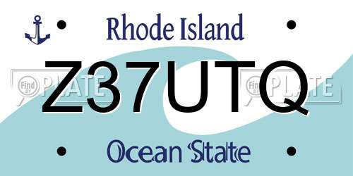 Z37UTQ Rhode Island License Plate