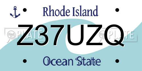 Z37UZQ Rhode Island License Plate