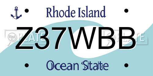 Z37WBB Rhode Island License Plate