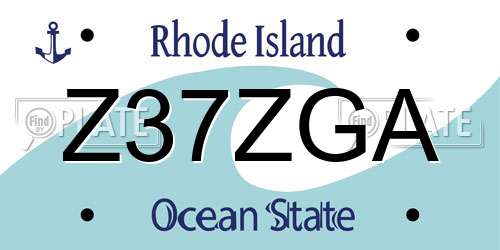 Z37ZGA Rhode Island License Plate