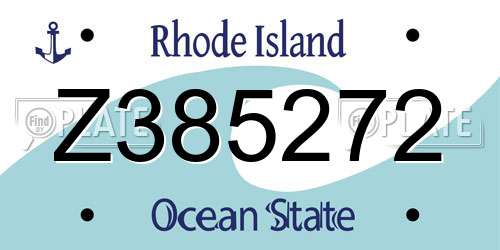 Z385272 Rhode Island License Plate