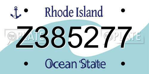 Z385277 Rhode Island License Plate