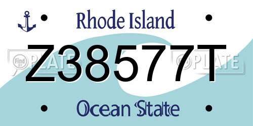 Z38577T Rhode Island License Plate