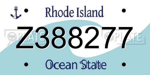 Z388277 Rhode Island License Plate