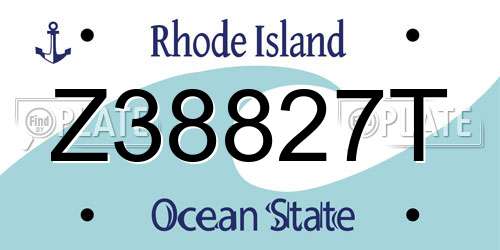 Z38827T Rhode Island License Plate