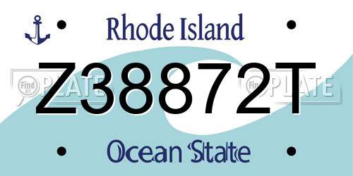 Z38872T Rhode Island License Plate