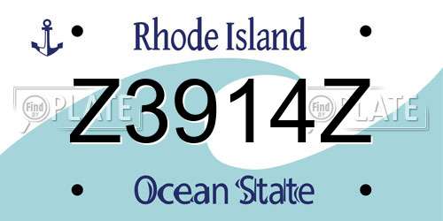 Z3914Z Rhode Island License Plate
