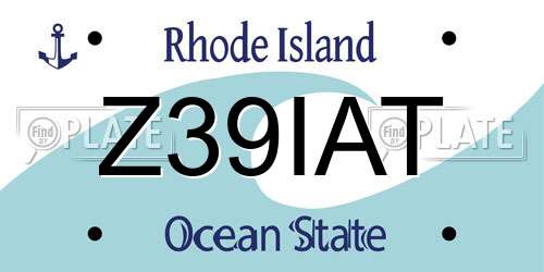 Z39IAT Rhode Island License Plate