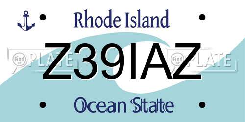 Z39IAZ Rhode Island License Plate