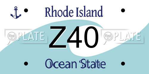 Z40 Rhode Island License Plate
