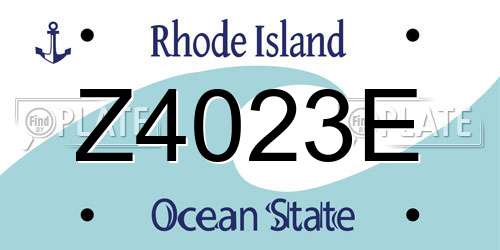Z4023E Rhode Island License Plate