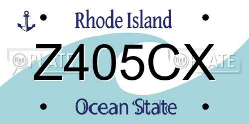 Z405CX Rhode Island License Plate