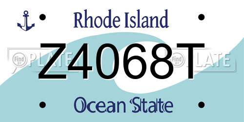 Z4068T Rhode Island License Plate
