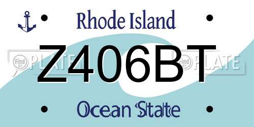 Z406BT Rhode Island License Plate
