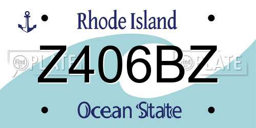 Z406BZ Rhode Island License Plate