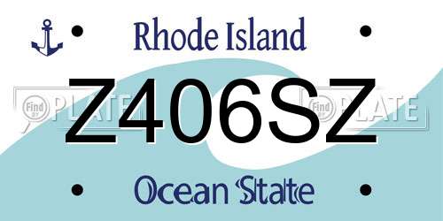 Z406SZ Rhode Island License Plate